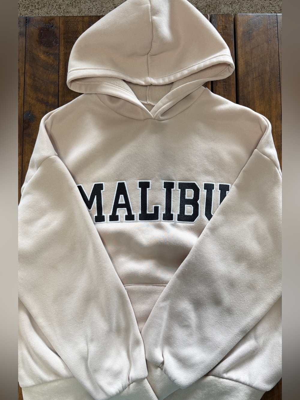 SHEIN Beige Malibu Pullover Hoodie